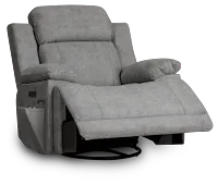 Benson Gray Micro Power Swivel Glider Recliner