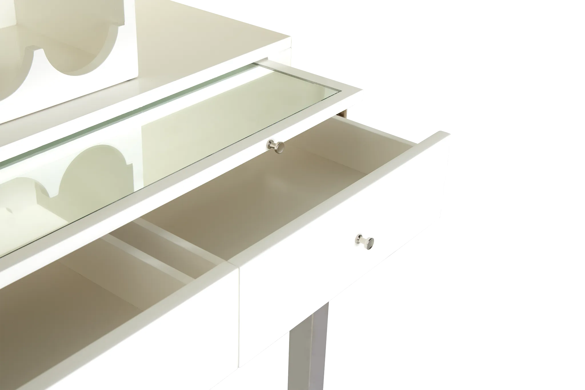 Miami White Bar Cabinet With Wine Rack