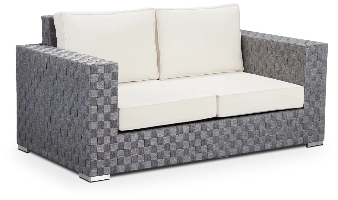 Barbados White Woven Loveseat Barbados White Woven Loveseat