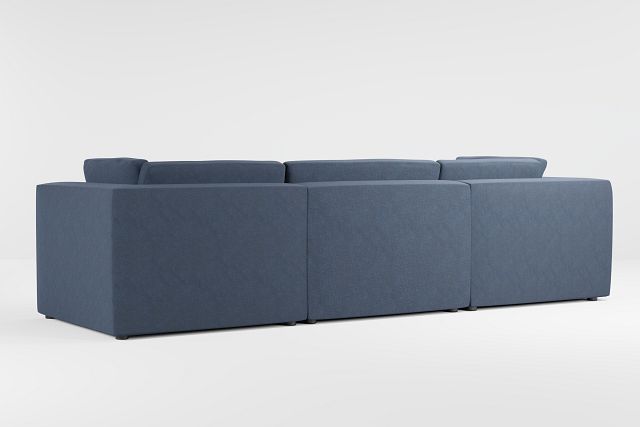 Destin Maguire Blue Fabric 4-piece Bumper Sectional