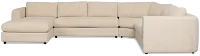 Alma Light Beige Fabric Medium Left Chaise Wedge Sectional
