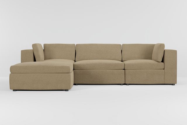 Destin Elite Taupe Fabric 4-piece Bumper Sectional