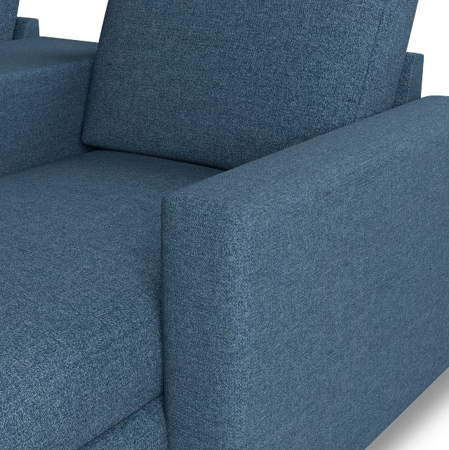 Citymod Blue Fabric Small Right Chaise Sectional With Storage Console