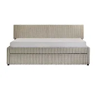 Anastasia Beige Upholstered Trundle Daybed