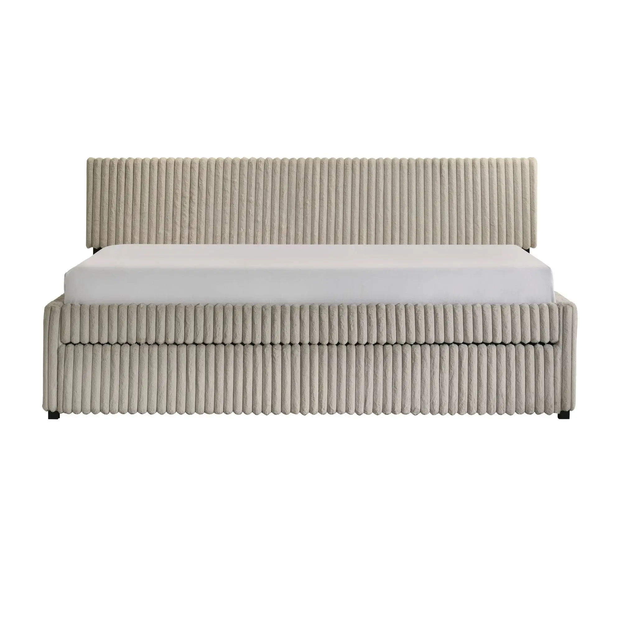 Anastasia Beige Upholstered Trundle Daybed Anastasia Beige Upholstered Trundle Daybed