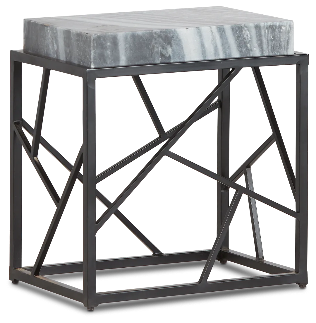 Shades Gray Marble Accent Table