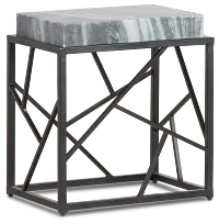 Shades Gray Marble Accent Table