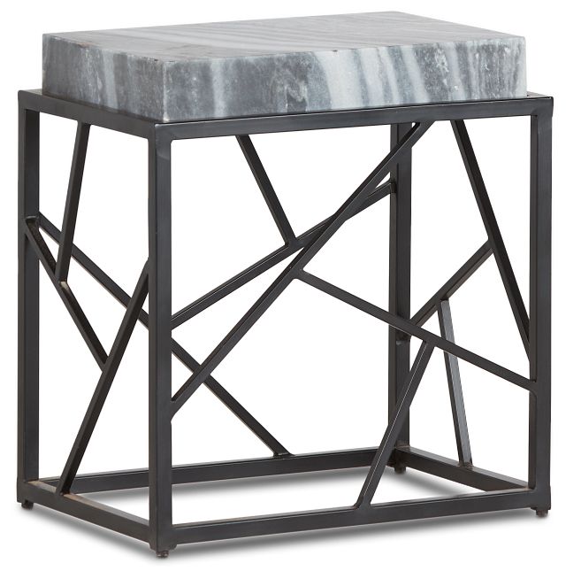 Shades Gray Marble Accent Table