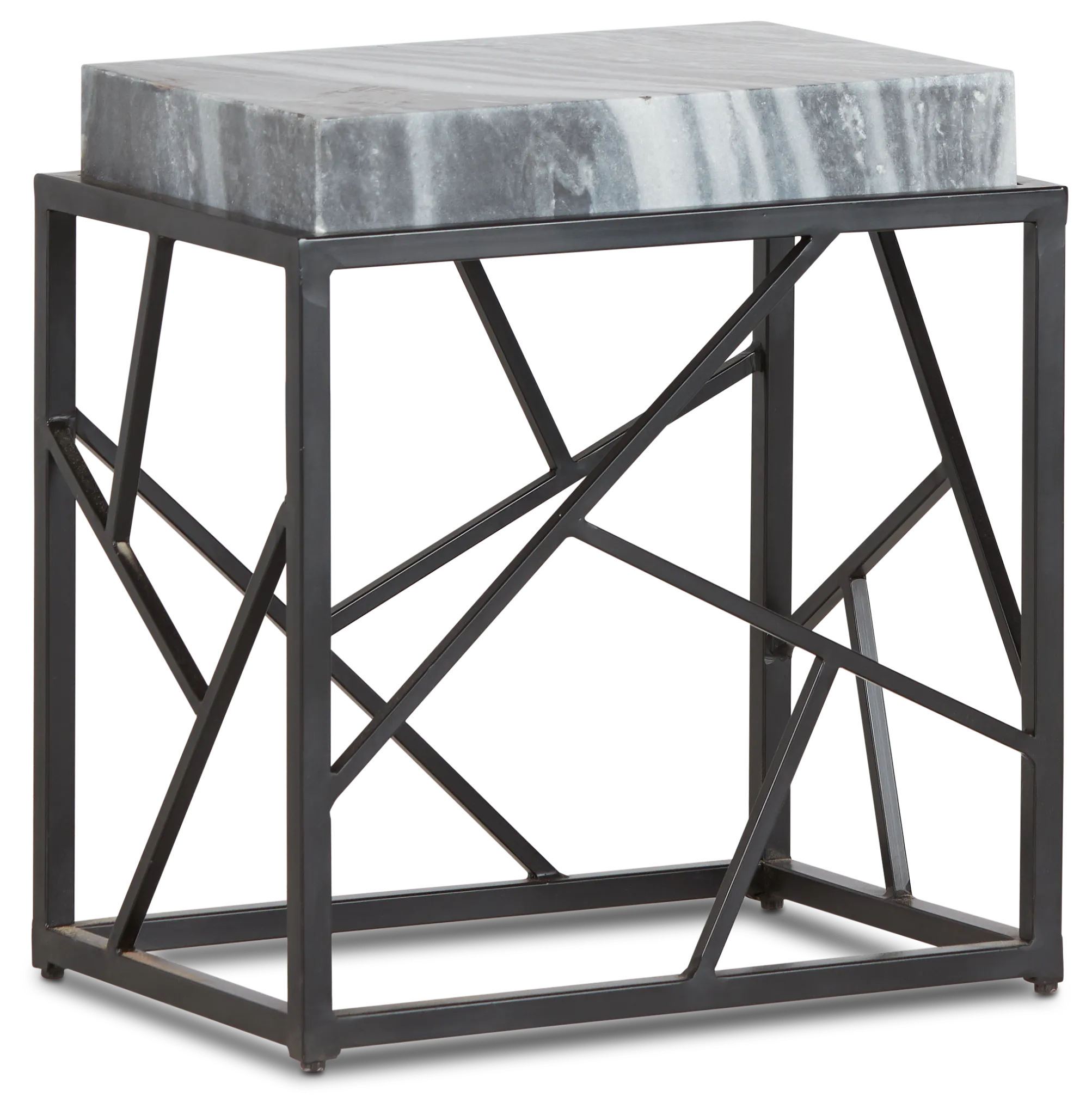 Shades Gray Marble Accent Table