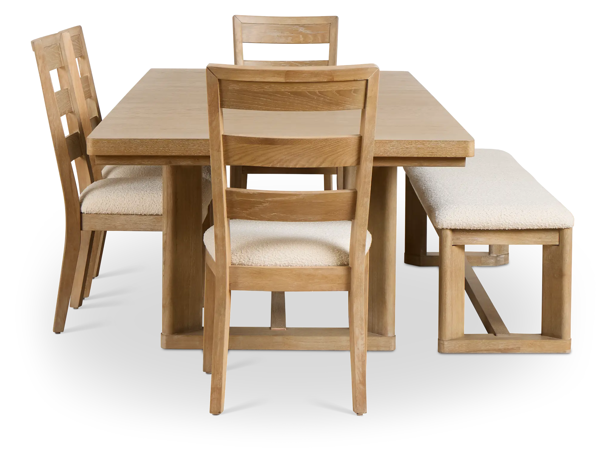 Alton Light Tone Rectangular Table With 4 Side Chairs & Bench Alton Light Tone Rectangular Table With 4 Side Chairs & Bench