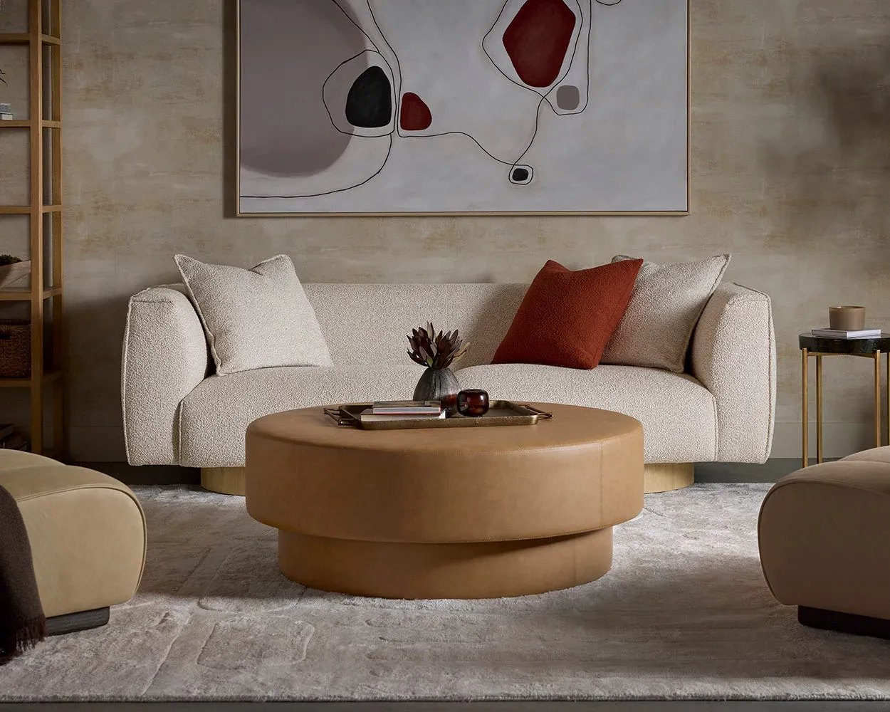 Arin Brown Lthr/vinyl Ottoman