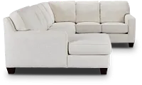 Andie White Fabric Medium Left Chaise Sectional