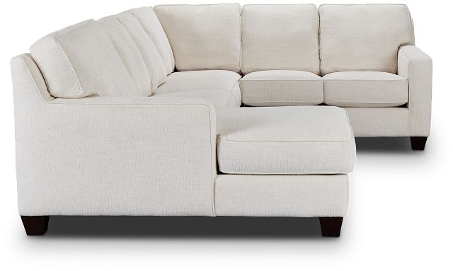 Andie White Fabric Medium Left Chaise Sectional