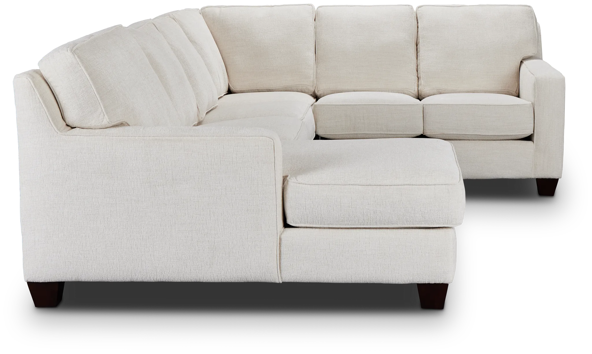 Andie White Fabric Medium Left Chaise Sectional
