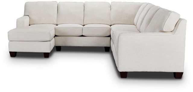 Andie White Fabric Large Left Chaise Sectional