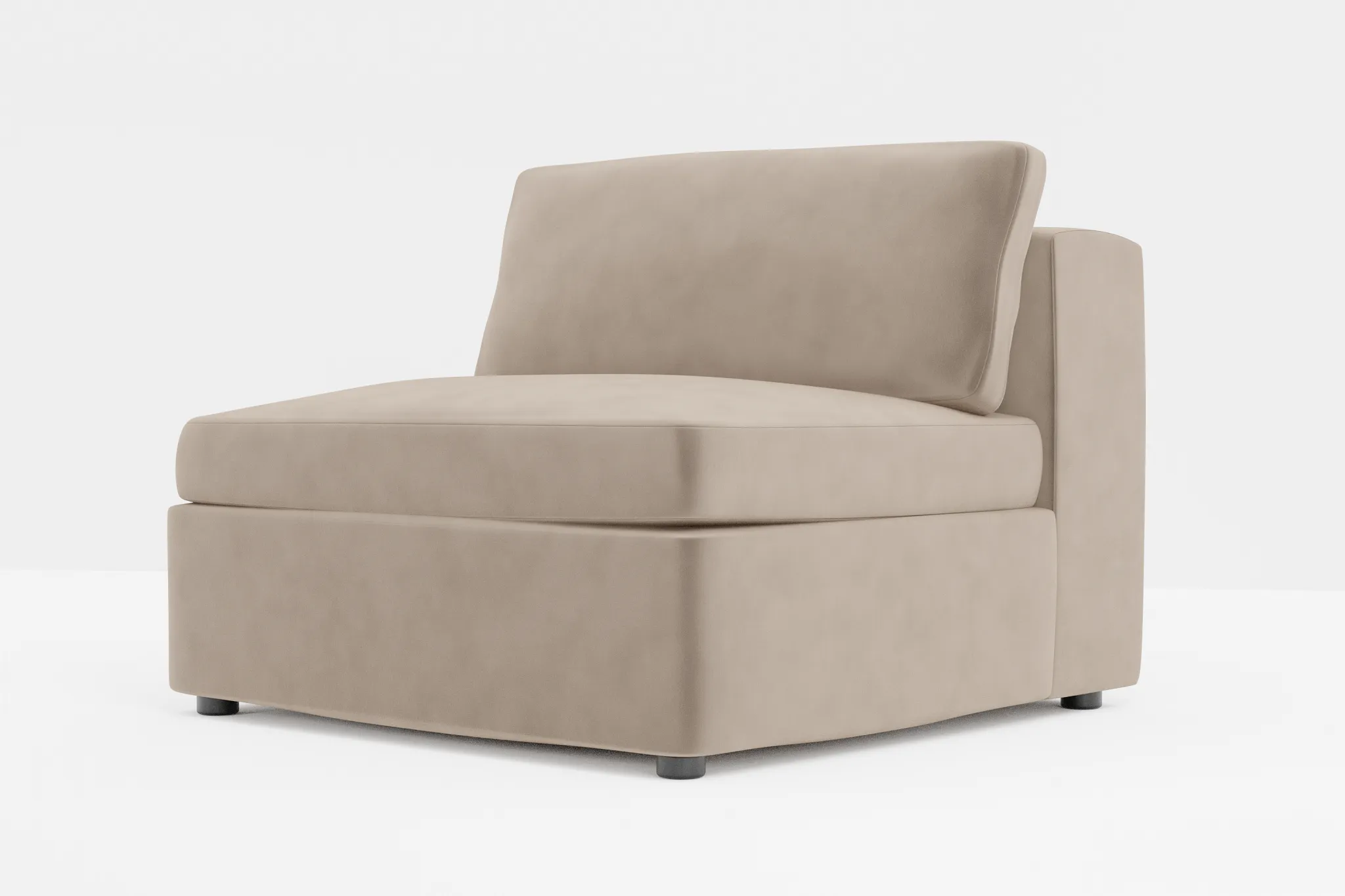 Destin Joya Beige Velvet Armless Chair