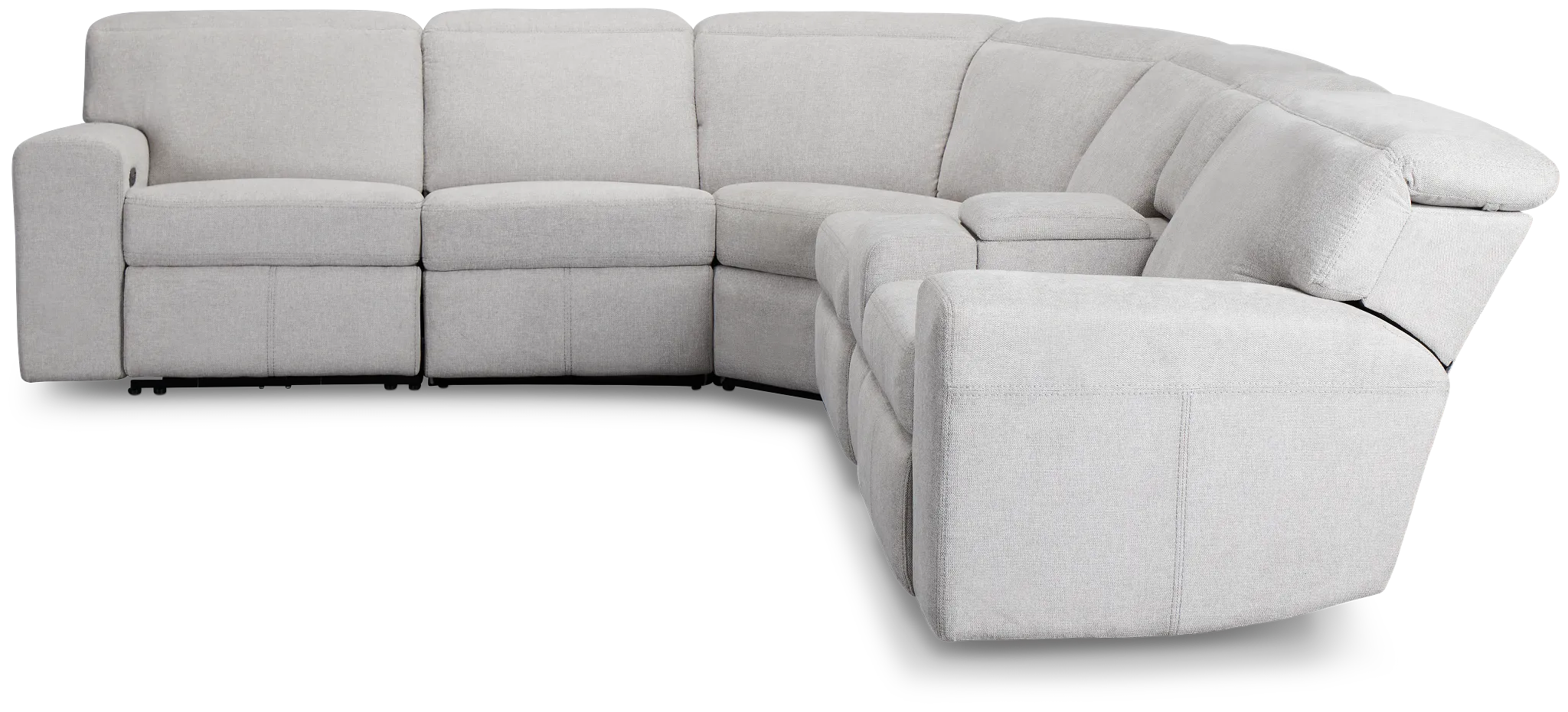 Callum Light Gray Fabric Medium Dual Power 2-arm Reclining Sectional