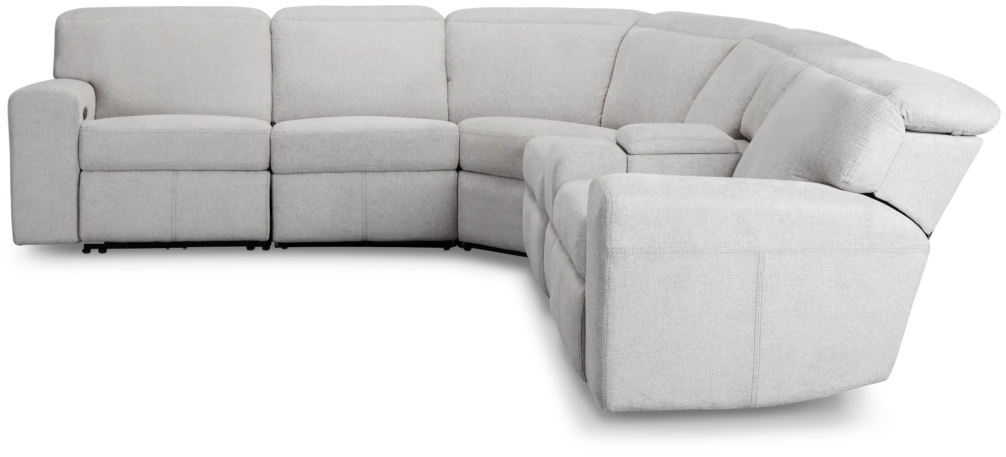 Callum Light Gray Fabric Medium Dual Power 2-arm Reclining Sectional Callum Light Gray Fabric Medium Dual Power 2-arm Reclining Sectional