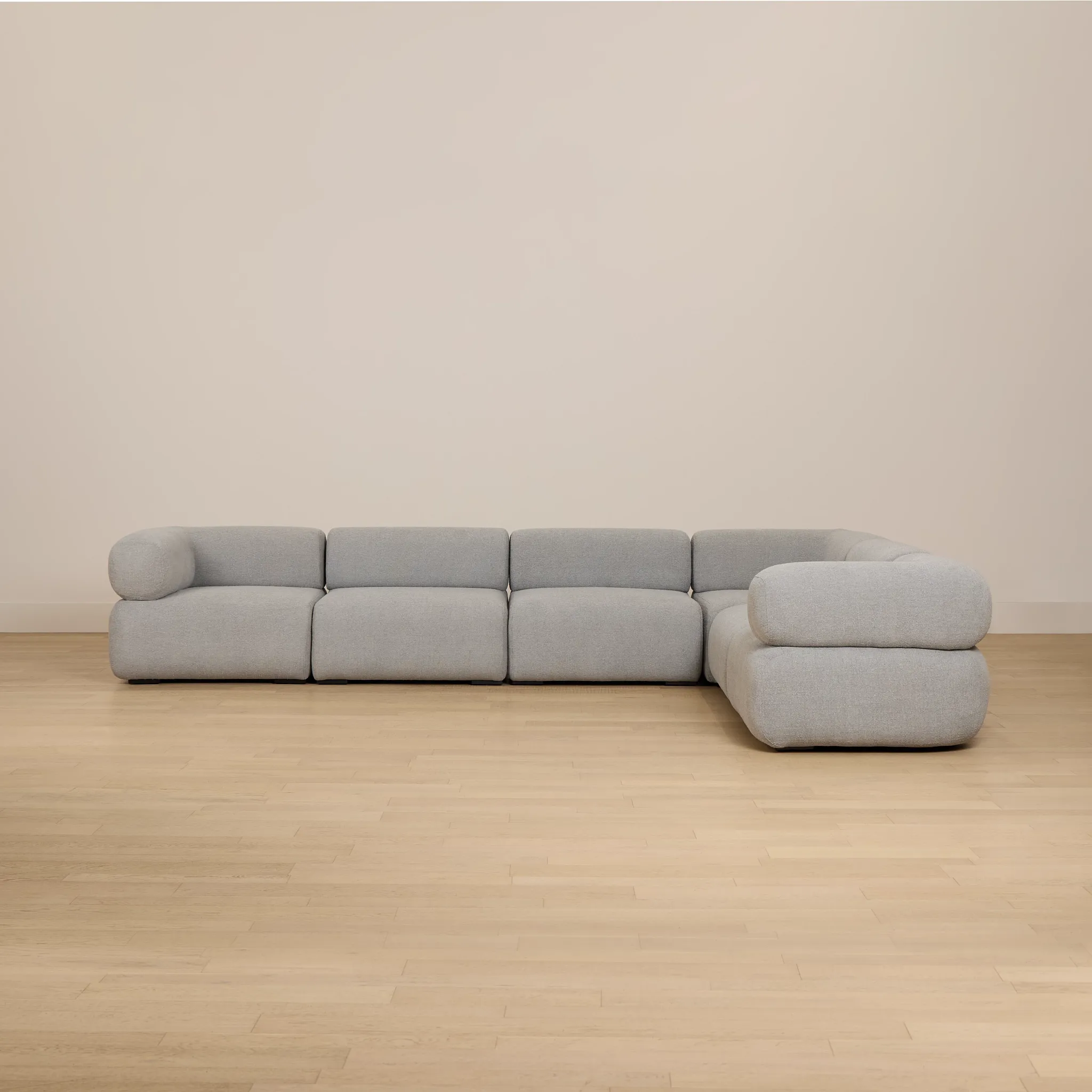 Celeste Light Gray Fabric 6-piece Modular Sectional