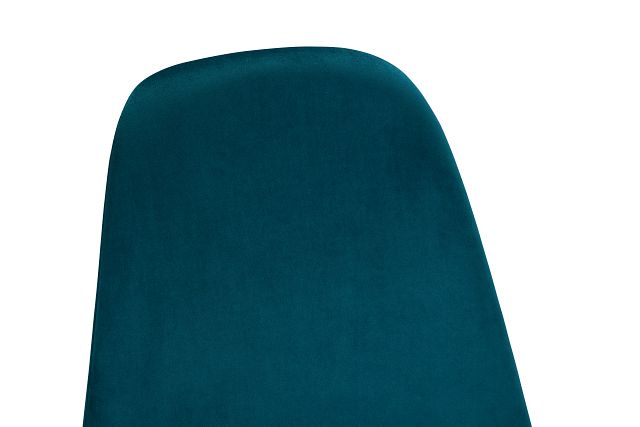 Havana Teal Velvet Upholstered Side Chair W/ Black Legs