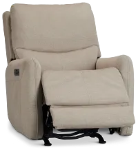 Jonas Khaki Fabric Power Recliner With Heat And Massage