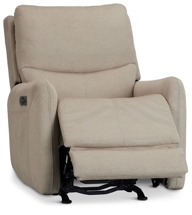 Jonas Khaki Fabric Power Recliner With Heat And Massage