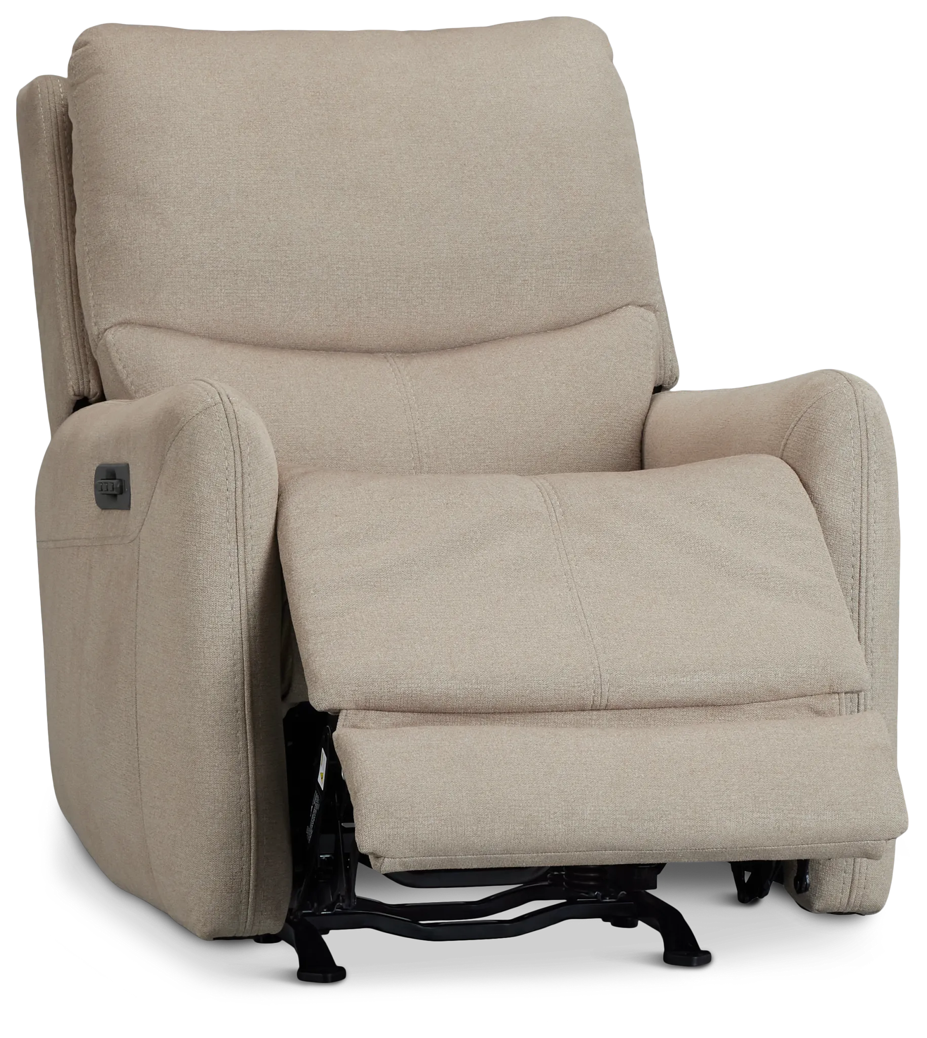 Jonas Khaki Fabric Power Recliner With Heat And Massage