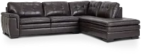Braden Dark Brown Leather Small Right Bumper Sectional