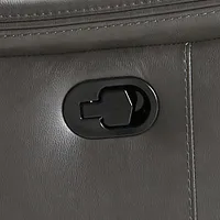 Aiden Dark Gray Leather Swivel Glider Recliner