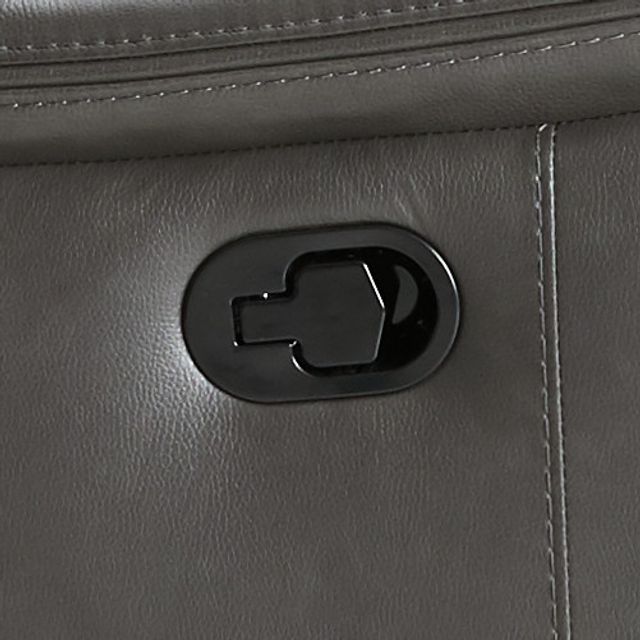 Aiden Dark Gray Leather Swivel Glider Recliner