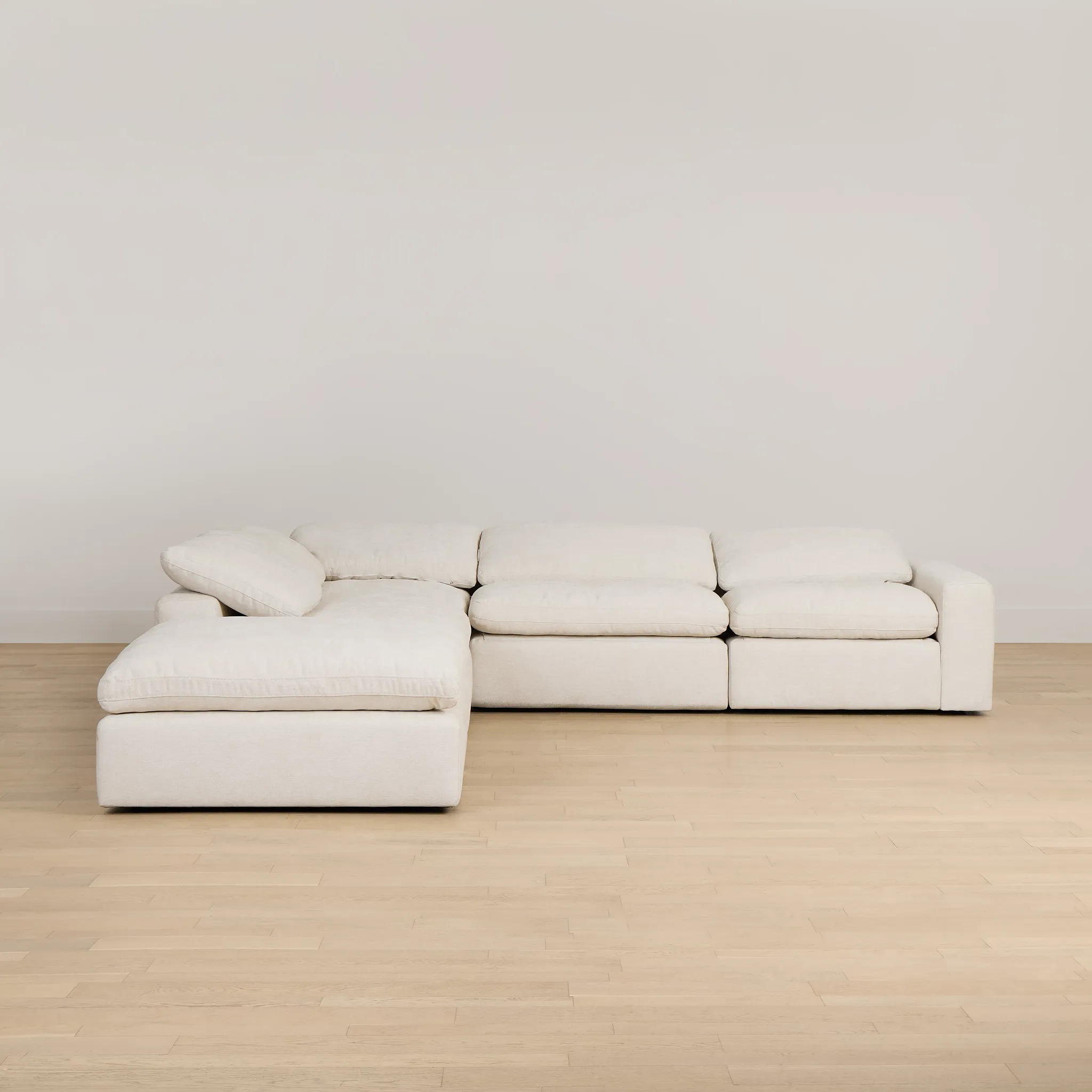 Drift Light Beige Fabric Medium Dual Power Left Bumper Sectional