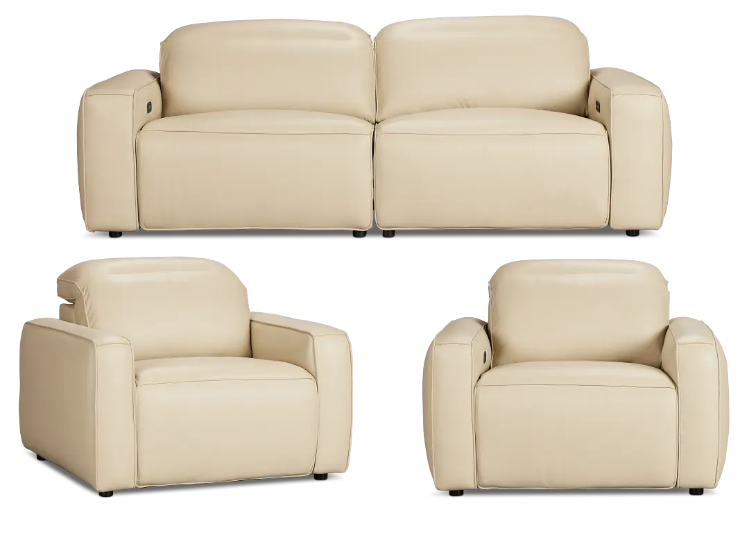 Tidal Beige Lthr/vinyl Power Reclining Living Room Tidal Beige Lthr/vinyl Power Reclining Living Room