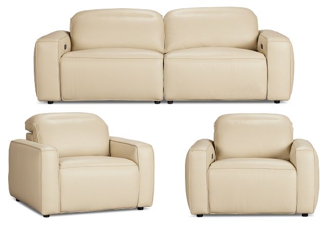 Tidal Beige Lthr/vinyl Power Reclining Living Room