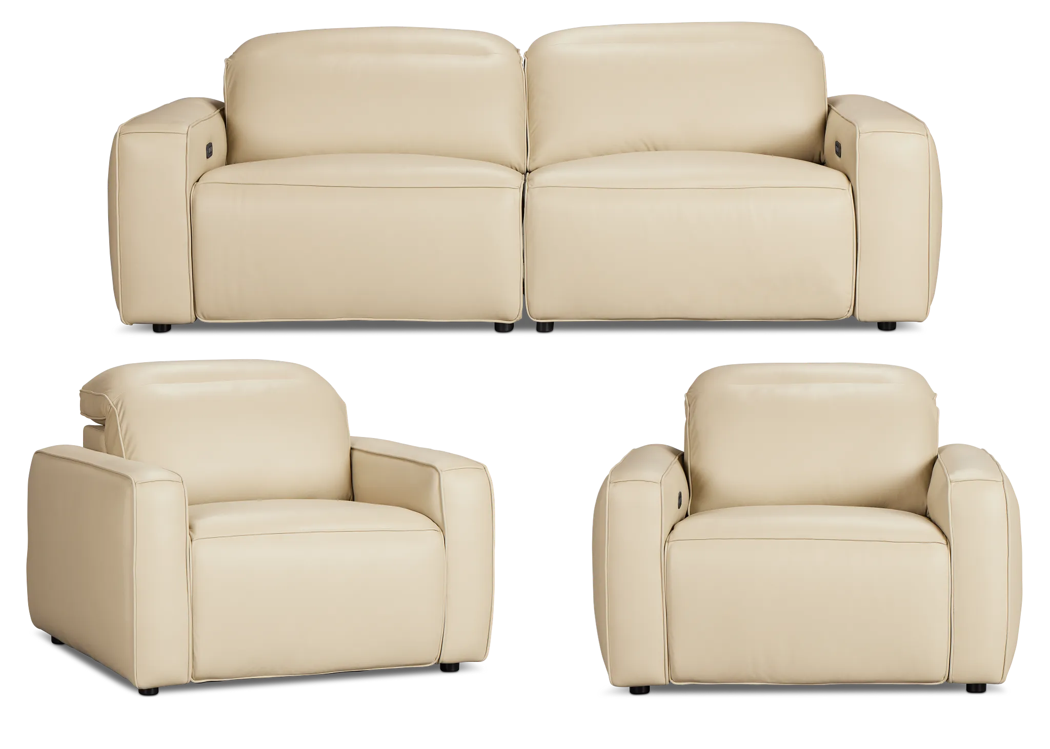 Tidal Beige Lthr/vinyl Power Reclining Living Room