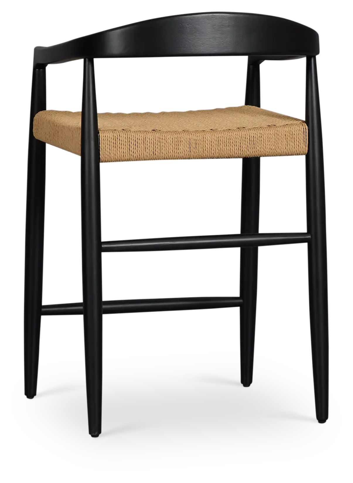 Santorini Black Curved 24" Woven Barstool Santorini Black Curved 24" Woven Barstool