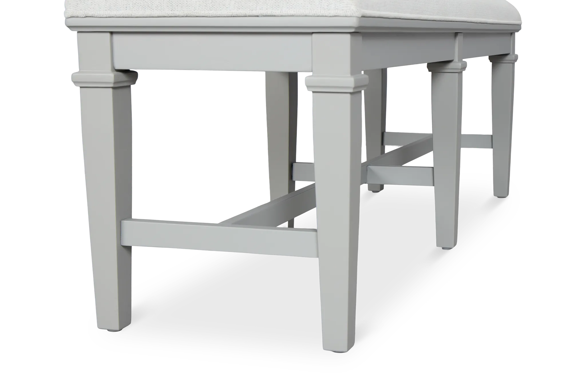 Cape Cod Gray Upholstered Dining Bench