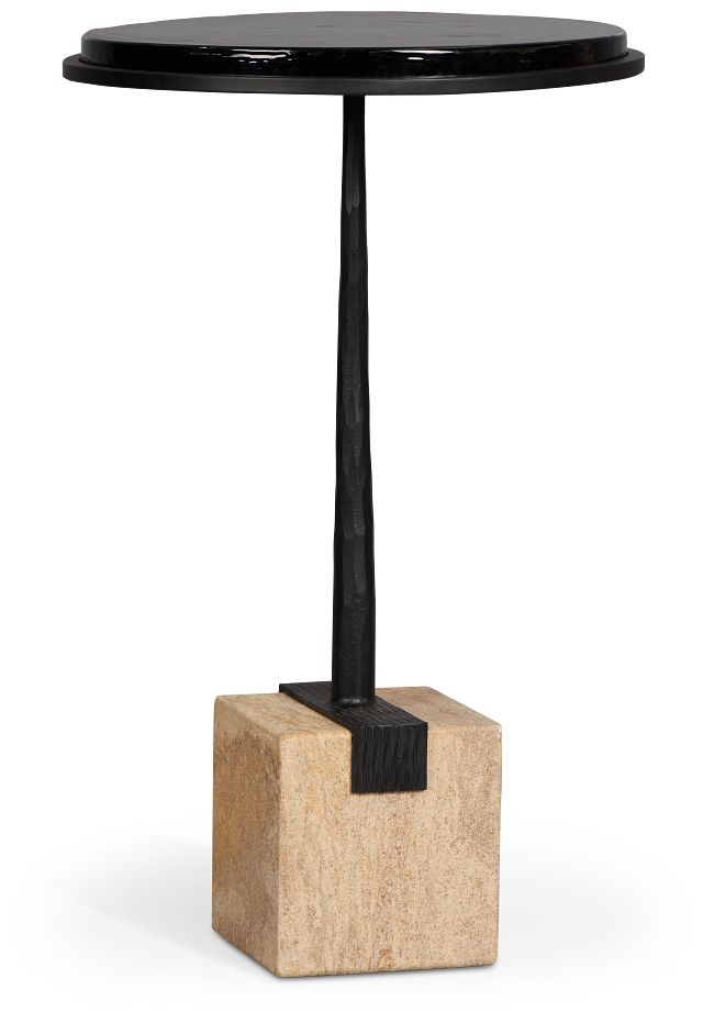 Manami Black Stone Accent Table