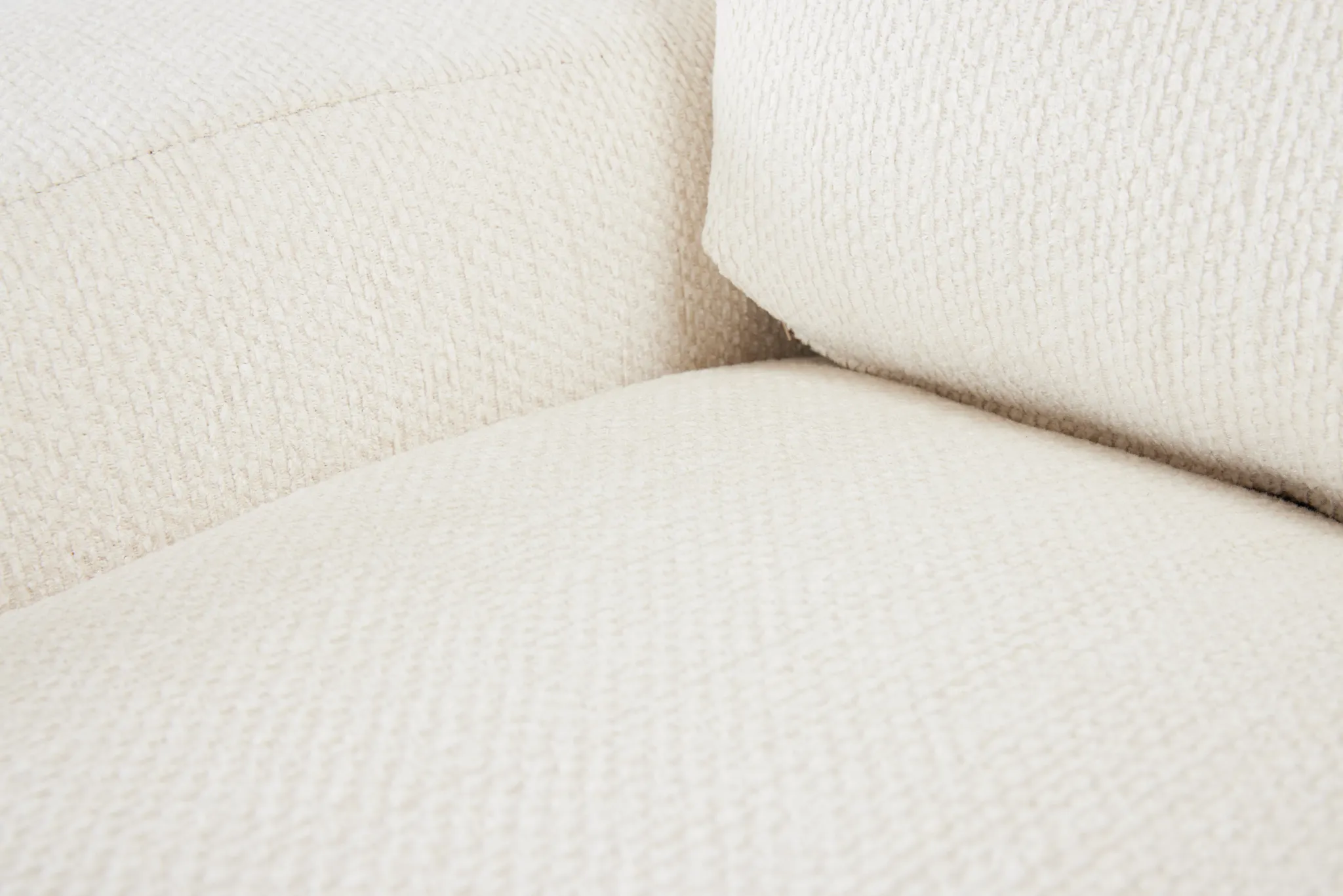 Alpha White Fabric Small Two-arm Sectional