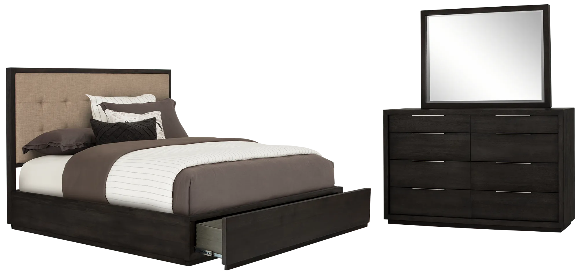 Madden Dark Tone Platform Storage Bedroom