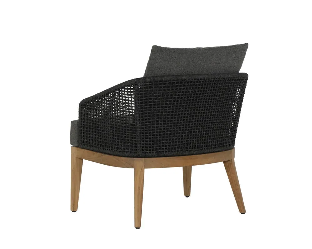 Ukiah Black Accent Chair With Dark Gray Cushions