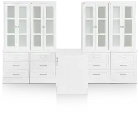 Newport White Large Peninsula Drawer Wall Desk