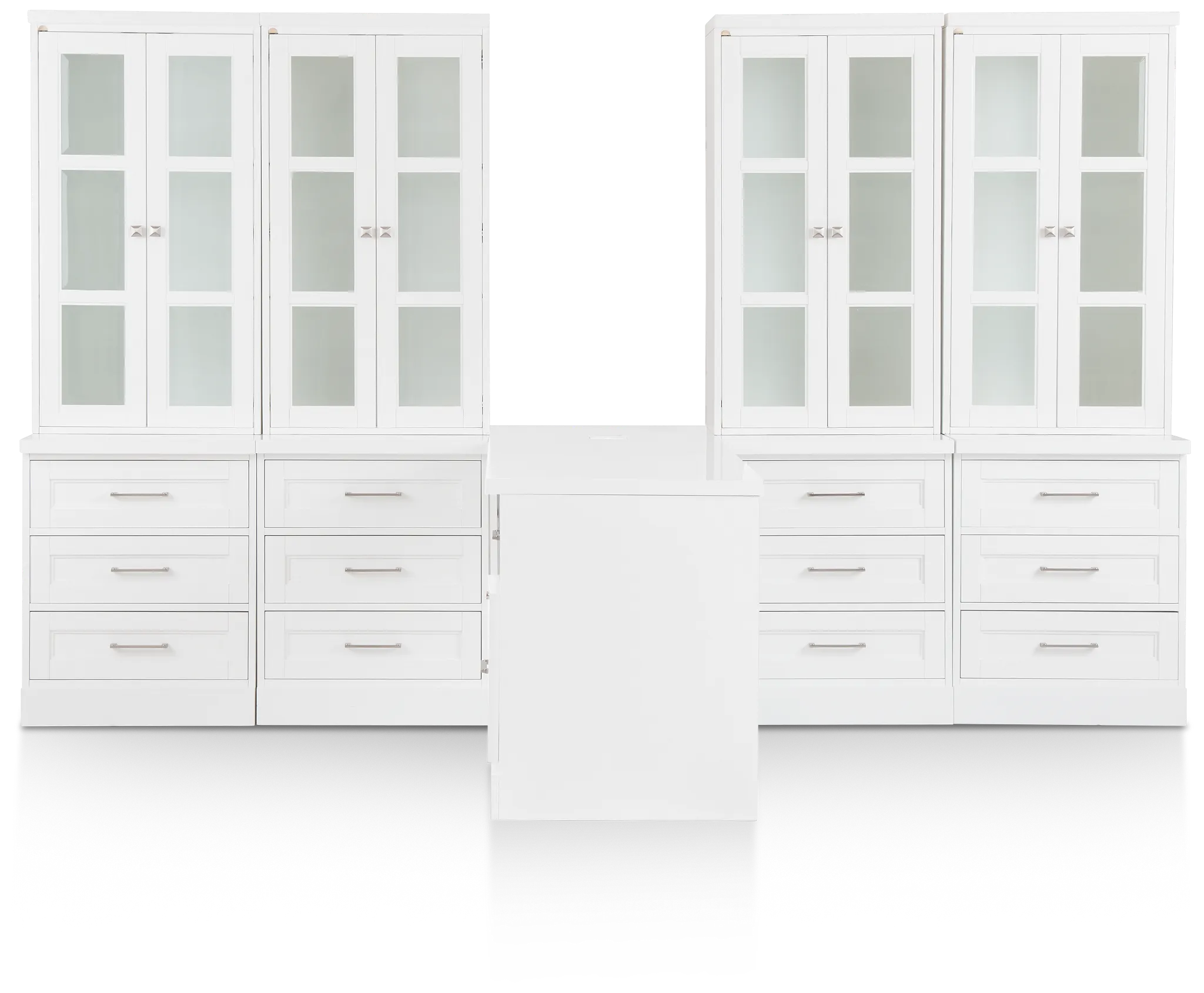 Newport White Large Peninsula Drawer Wall Desk