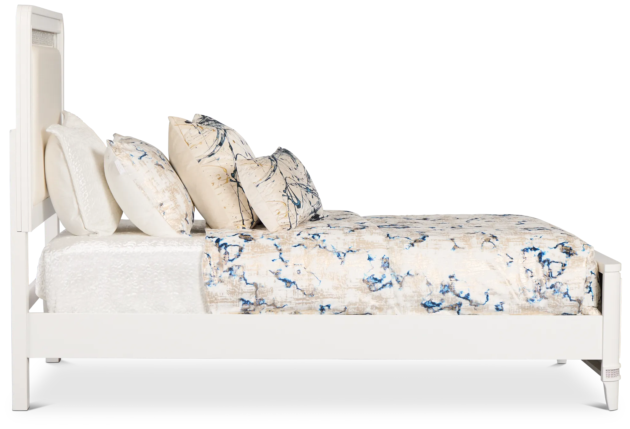 Milan White Uph Panel Bed