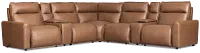 Edison Dark Brown Lthr/vinyl Large Triple Power Reclining Two-arm Sectional