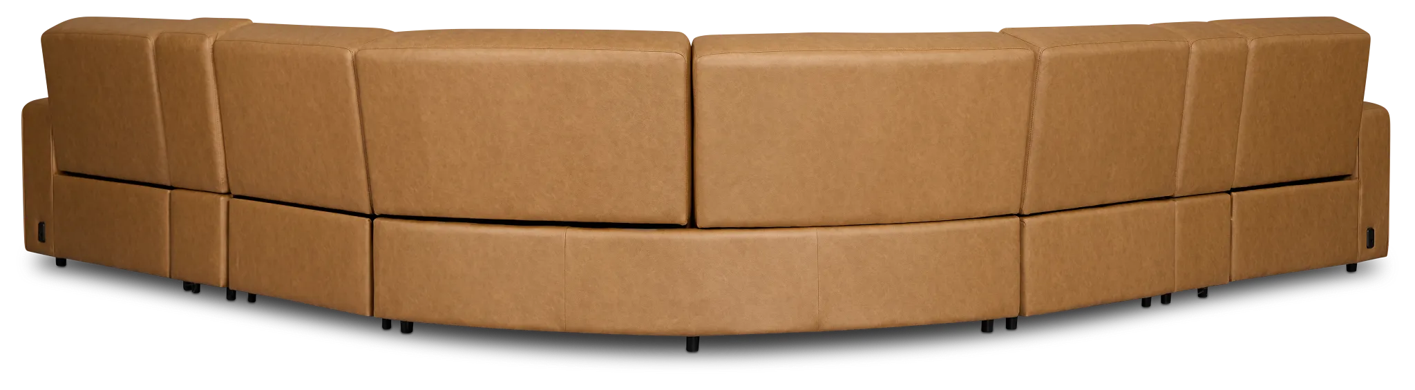 Sawyer Light Brown Micro Large Triple Power Reclining Two-arm Sectional