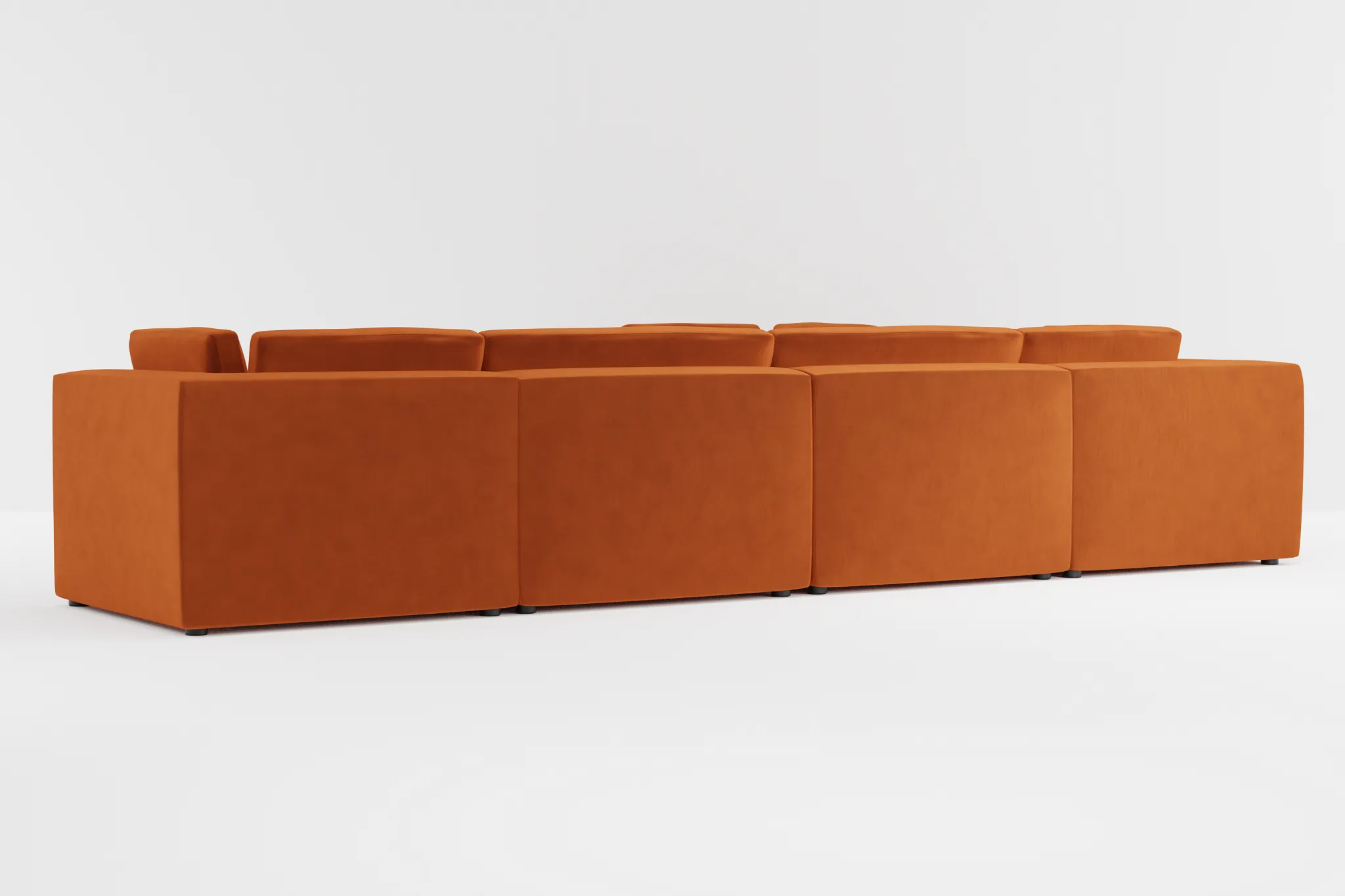 Destin Joya Orange Velvet 6-piece Modular Sectional