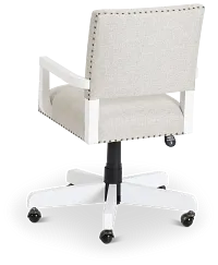 Newport Beige Wood Upholstered Desk Chair