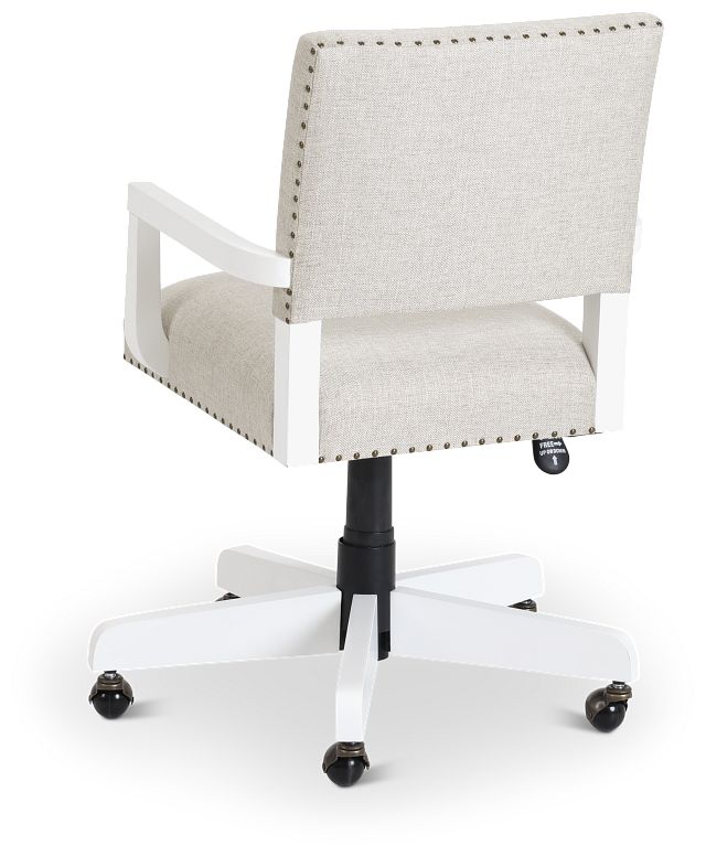 Newport Beige Wood Upholstered Desk Chair