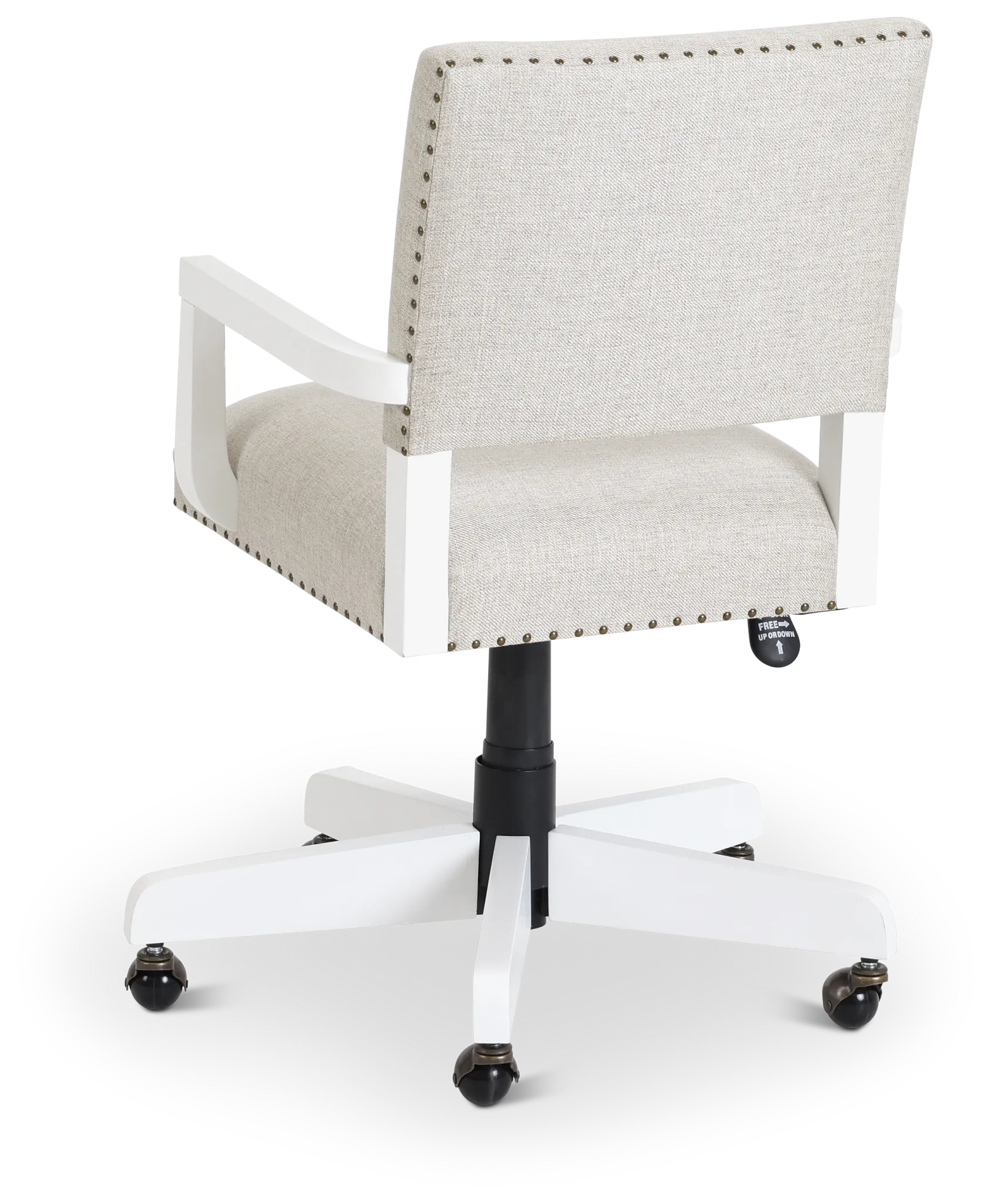 Newport Beige Wood Upholstered Desk Chair