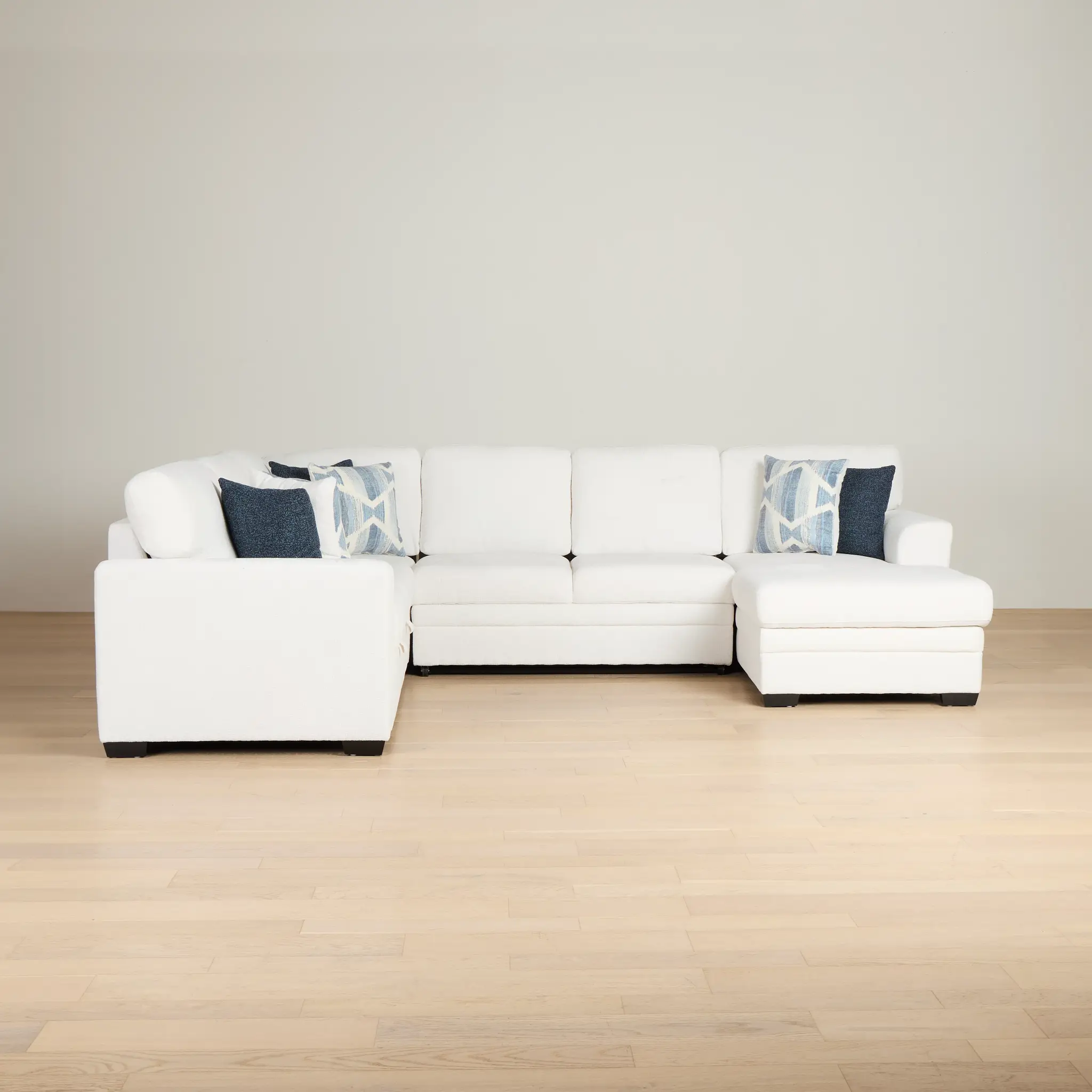 Everly White Fabric Medium Right Chaise Storage Sectional Everly White Fabric Medium Right Chaise Storage Sectional